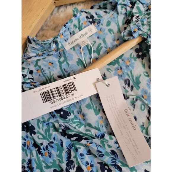 POUPETTE ST BARTH Trinity Ruffled Sleeveless Floral Dress M NWT $320 - Picture 12 of 12